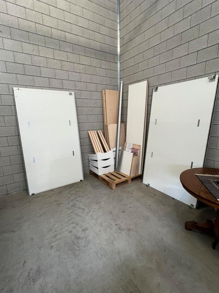 Deense Hang/Legkast “Tvilum-Scanbirk” 2 grote Schuifdeuren, Huis en Inrichting, Kasten | Kledingkasten, Gebruikt, 200 cm of meer