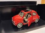 Fiat 500 open roof rood Solido 1:16 metal KRD, Ophalen of Verzenden, Zo goed als nieuw, Auto, Solido
