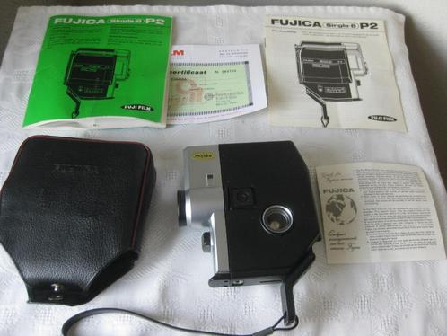 Vintage Fujica Single-8 P2 film camera met tasje, Verzamelen, Fotografica en Filmapparatuur, Filmcamera, 1980 tot heden, Ophalen of Verzenden