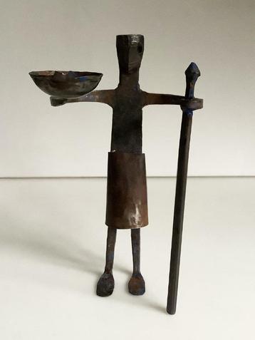 Vintage smeedijzeren kaarsenhouder jaren 70 beschikbaar voor biedingen