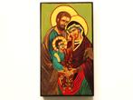 Icoon handbeschilderd Heilige Familie Maria Jozef en Jezus, Antiek en Kunst, Ophalen of Verzenden