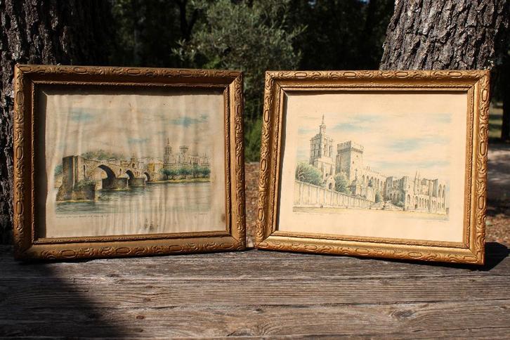 Brocante - Set originele pentekeningen, S.A. Dumarais!, Antiek en Kunst, Kunst | Tekeningen en Foto's, Ophalen of Verzenden