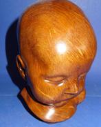 Houten Baby hoofd Van Gebr. v. P. 19 x 13 x 11 Cm No 521, Verzenden, Zo goed als nieuw
