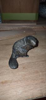 Verzilverde bever. 7 cm lang, 5 cm hoog, Ophalen of Verzenden, Beeldje of Figuurtje