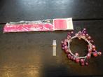 Armband pink ribbon/ verleng horloge en lipstift houder., Ophalen, Zo goed als nieuw