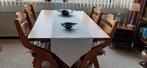 Massief Notenhouten Eethoek - Handgemaakt, Ophalen, Bruin, Klassiek, Zo goed als nieuw