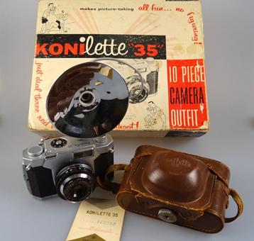 Konica Konilette 35, 1959 met Cherry Flash en originele doos beschikbaar voor biedingen