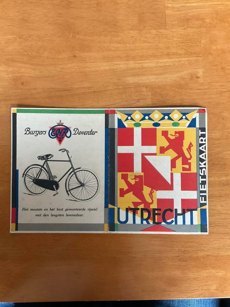 Utrecht - Burgers ENR Deventer Fietskaart, Verzamelen, Ophalen of Verzenden, Zo goed als nieuw, Reclamebord