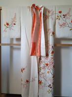 Traditionele Japanse Kimono creme bloem, Ophalen of Verzenden