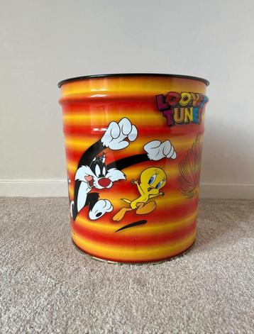 Vintage Looney Tunes blik/prullenbak, 27x24,5cm. Disney 90s beschikbaar voor biedingen