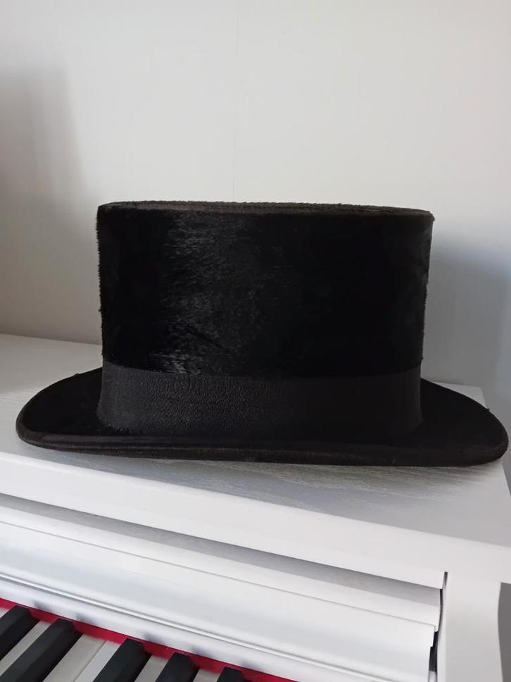 Antieke Hoge Hoed John Wright & Sons, Kleding | Heren, Hoeden en Petten, Gedragen, Hoed, Ophalen of Verzenden