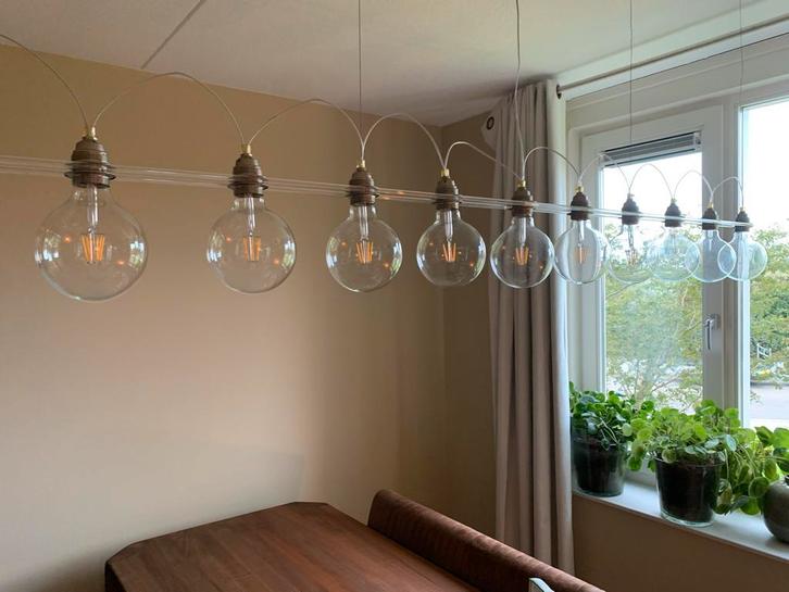 Stijlvolle Sandeluce Hanglamp - 11 Lampen, Huis en Inrichting, Lampen | Hanglampen, Zo goed als nieuw, 50 tot 75 cm, Glas, Ophalen