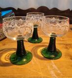 Vintage set van 3 Roemer glazen  Franse wijnglazen 0,2cl., Ophalen