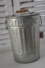 Vuilbakje / Prullenbak Landelijk zinc 'Salle de Bain', Ophalen of Verzenden, Nieuw, Overige typen