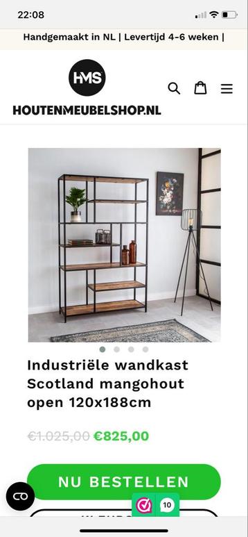 Industriële Wandkast Scotland Mangohout beschikbaar voor biedingen