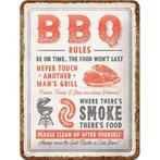 BBQ Rules barbecue relief reclamebord van metaal wandbord, Info@deconoord.nl, Nieuw, Ophalen of Verzenden, Deco noord