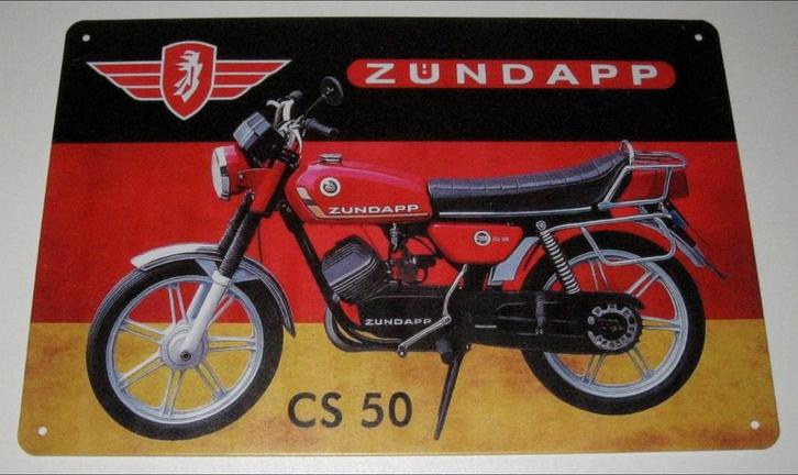 ZUNDAPP : Metalen Bord Zundapp - Model CS 50, Verzamelen, Merken en Reclamevoorwerpen, Nieuw, Reclamebord, Verzenden