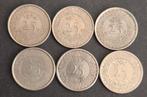 Suriname 25 cent 1974, 1976, 1982, 1985, 1987, 2009 (6 stuks, Postzegels en Munten, Munten | Nederland, Ophalen, Koningin Juliana