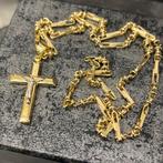 Gouden ketting met kruis heren 14 karaat goud, Sieraden, Tassen en Uiterlijk, Kettingen, Ophalen of Verzenden, Zo goed als nieuw