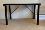 Mooie sidetable / bureau zwart glazen blad, Huis en Inrichting, Bureaus, Ophalen, Zo goed als nieuw