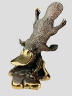 Verguld bronzen beeldje - Vogelbekdier platipus Australië, Ophalen of Verzenden, Zo goed als nieuw, Dier