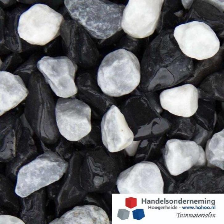 Zebra grind licht donkergrijs antraciet siergrind contrast, Tuin en Terras, Grind, Keien en Split, Nieuw, Grind, Multi, Overige materialen