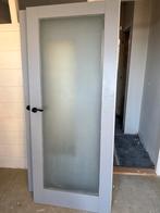 Twee gebruikte binnendeuren, Doe-het-zelf en Verbouw, Kozijnen en Schuifpuien, Gebruikt, Overige typen, 150 tot 225 cm, Inclusief glas