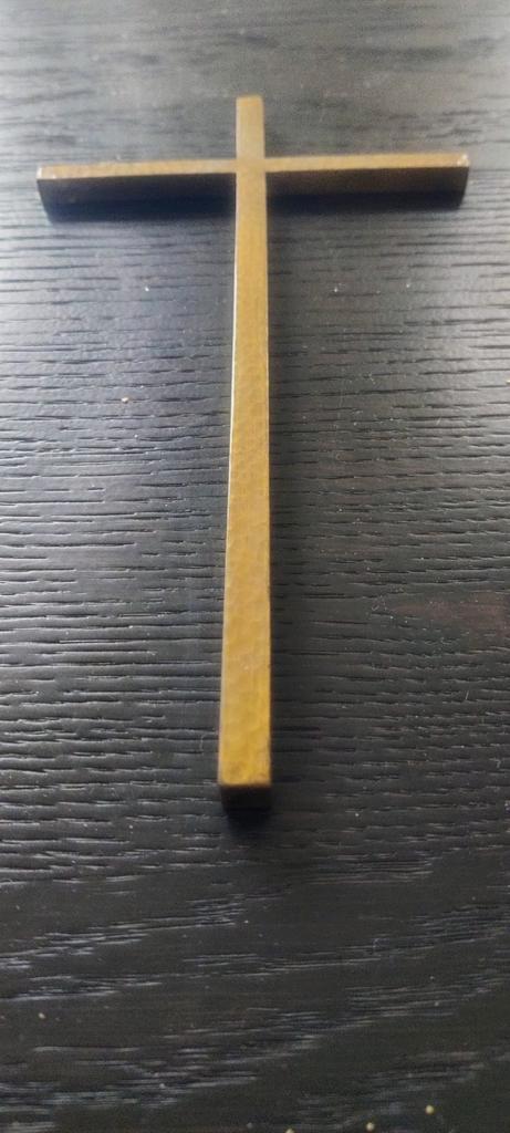 Vintage Amsterdamse school koperen kruis, gehamerd, Antiek en Kunst, Antiek | Gereedschap en Instrumenten, Ophalen of Verzenden