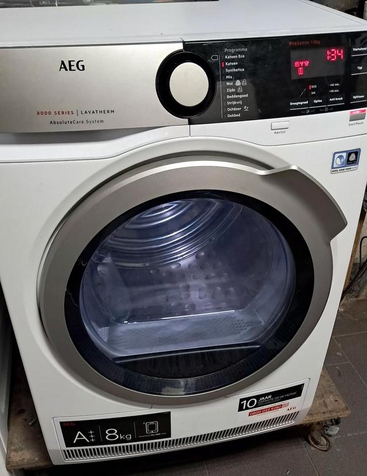 Aeg 8000serie warmtepompdroger A ++ ,8kg, Witgoed en Apparatuur, Wasdrogers, Zo goed als nieuw, Overige typen, Voorlader, 8 tot 10 kg
