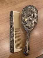 Antieke verzilverde borstel en kam set, Jugendstil, Antiek en Kunst, Ophalen of Verzenden