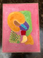Abstract Schilderij 38x50 cm Inclusief Lijst - Handgeschilde, Antiek en Kunst, Ophalen of Verzenden