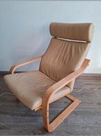 IKEA Poang fauteuil beige leer, Huis en Inrichting, Fauteuils, Ophalen, Zo goed als nieuw, Leer