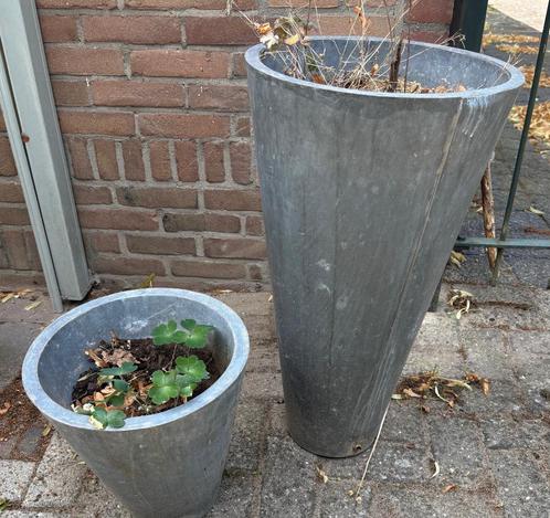 Bloembakken, dubbelwandig van zink, Tuin en Terras, Bloembakken en Plantenbakken, Gebruikt, Overige materialen, Binnen, Balkon