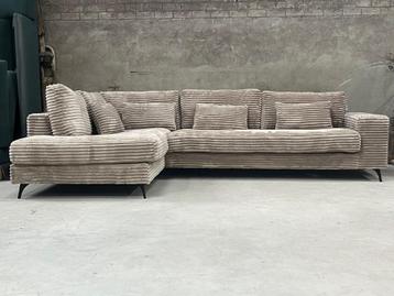 !!ACTIE!! Nieuw uit doos Hoekbank Brede Ribstof OPRUIMING beschikbaar voor biedingen