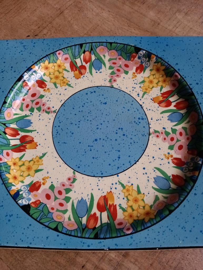 Clarice Cliff Biarritz rechthoekig art deco bord  1935, Antiek en Kunst, Antiek | Wandborden en Tegels, Ophalen of Verzenden