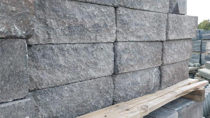 Wallblock tumble brons 12x12x30 cm stapelblokken, Tuin en Terras, Bielzen en Borders, Nieuw, Blok, Beton, Minder dan 25 cm, Minder dan 100 cm