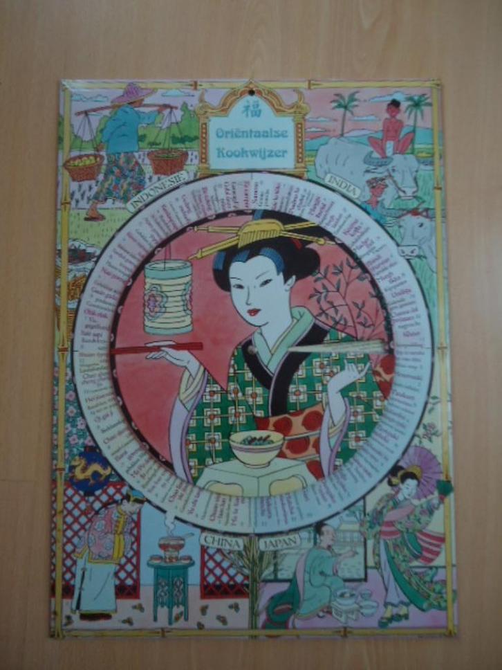 Oriëntaalse kookwijzer metaal blik met ophang oog "kookboek", Huis en Inrichting, Keuken | Keukenbenodigdheden, Zo goed als nieuw