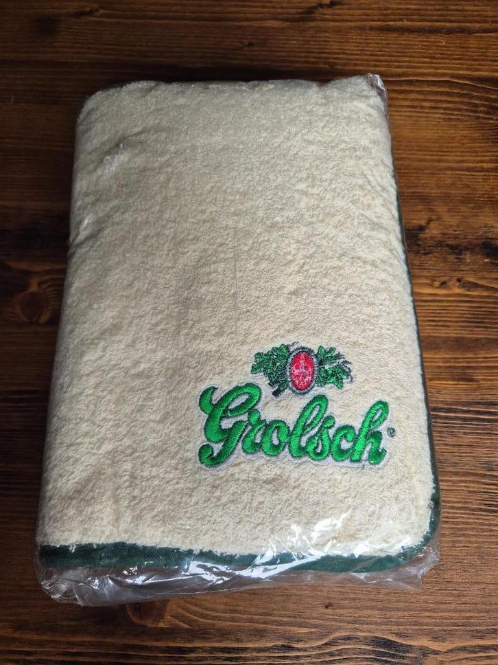 Te koop: Grolsch badhanddoek, Kerst cadeau, Verzamelen, Biermerken, Nieuw, Overige typen, Grolsch, Ophalen of Verzenden