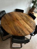 Mangohout tafel 150cm, Huis en Inrichting, Tafels | Eettafels, Ophalen, 100 tot 150 cm, Rond, Zo goed als nieuw
