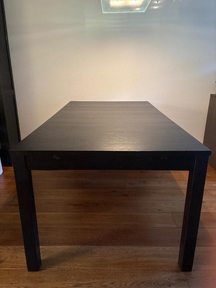Tafel uitschuifbaar IKEA met 4 stoelen, Huis en Inrichting, Tafels | Eettafels, Gebruikt, 50 tot 100 cm, 200 cm of meer, Vier personen