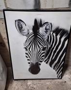 Fotoschilderij zebra & Olifant, Huis en Inrichting, Woonaccessoires | Schilderijen, Tekeningen en Foto's, Minder dan 50 cm, Minder dan 50 cm