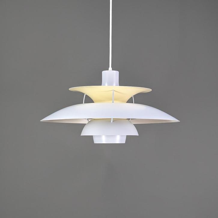 PH 5 Louis Poulsen Lamp - Grey en Butter yellow, Huis en Inrichting, Lampen | Hanglampen, Zo goed als nieuw, 75 cm of meer, Kunststof