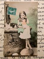 1909 Meisje met lang haar, pop en kar (NN), Ophalen of Verzenden, Voor 1920, Gelopen, Kinderen