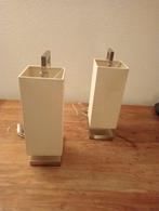 Te koop 2 rvs tafellampen, Ophalen, Gebruikt, Minder dan 50 cm