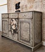 Dressoir in vintage stijl met unieke patronen, Ophalen, Zo goed als nieuw, 5363st, Minder dan 50 cm