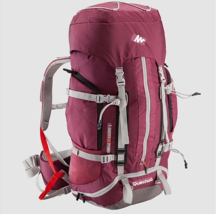 Forclaz Quechua Easyfit 50L Backpack - Zo goed als nieuw!, Sport en Fitness, Bergsport en Wandelen, Zo goed als nieuw, Rugzak