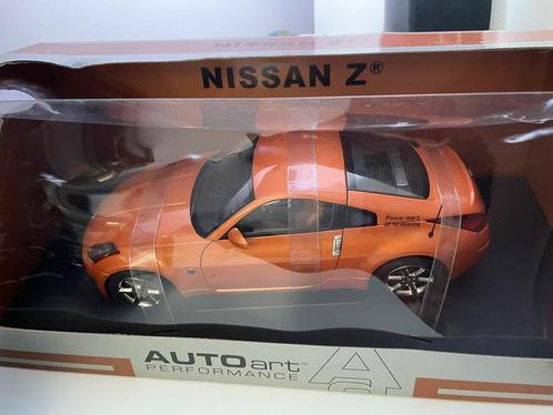 Nissan 350Z Autoart 1:18 sunset orange, Hobby en Vrije tijd, Modelauto's | 1:18, Nieuw, Auto, Autoart, Ophalen