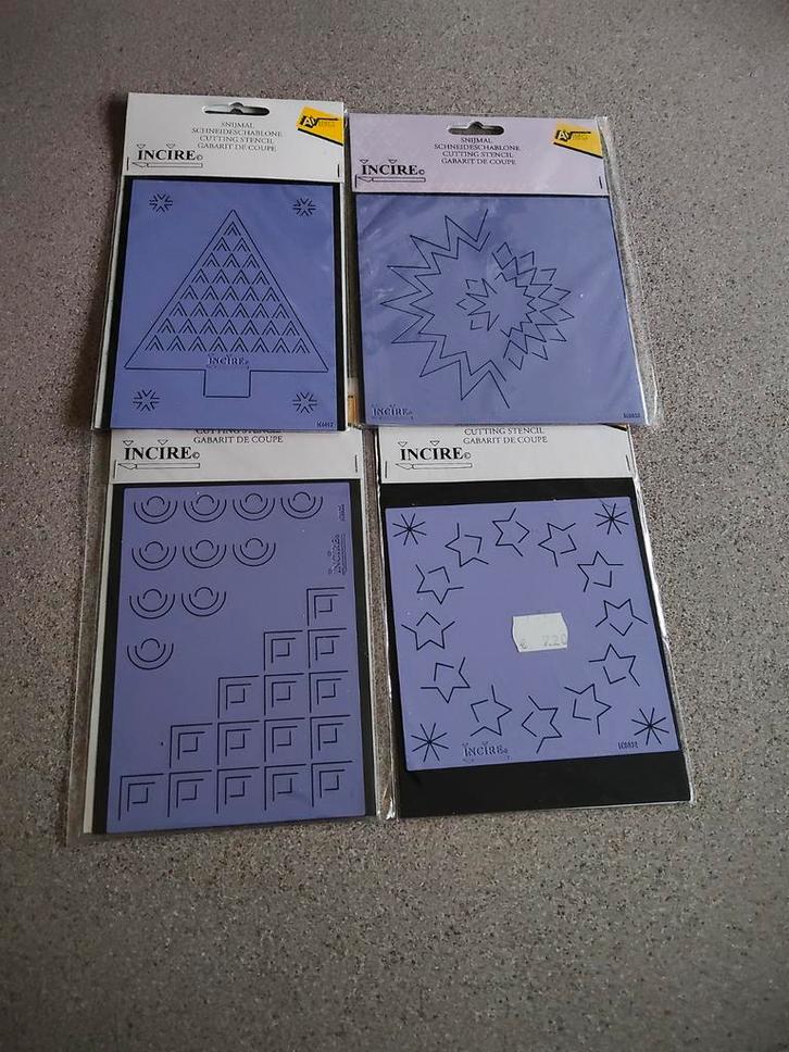 4 incire mallen en 2 pakken karton nieuw in verpakking, Hobby en Vrije tijd, Kaarten | Zelf maken, Zo goed als nieuw, Pons of Mal