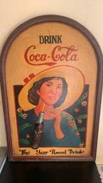 Coca cola reclamebord café bord vintage jaren 50, Reclamebord, Gebruikt, Ophalen of Verzenden