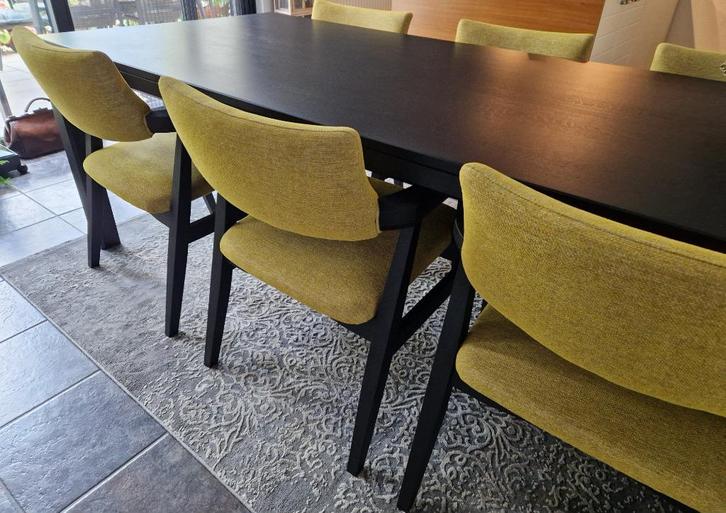 Eetkamerstoelen Hofstede Raanhuis 6 stuks, Huis en Inrichting, Stoelen, Zo goed als nieuw, Vijf, Zes of meer stoelen, Hout, Stof